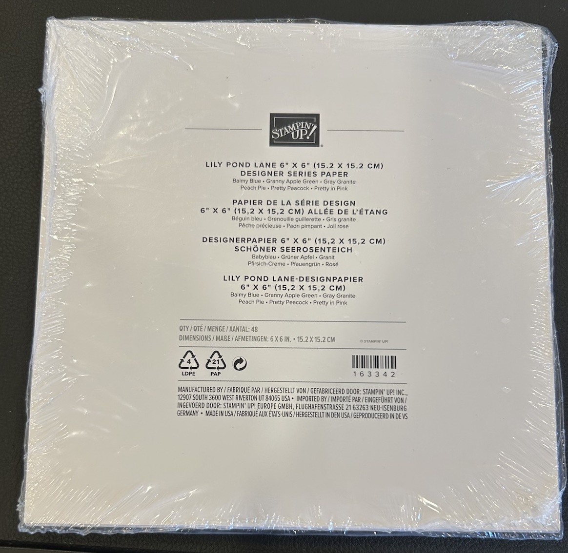 Stampin Up! Lily Pond Lane DSPaper, 6x6, New! 48 Sheets