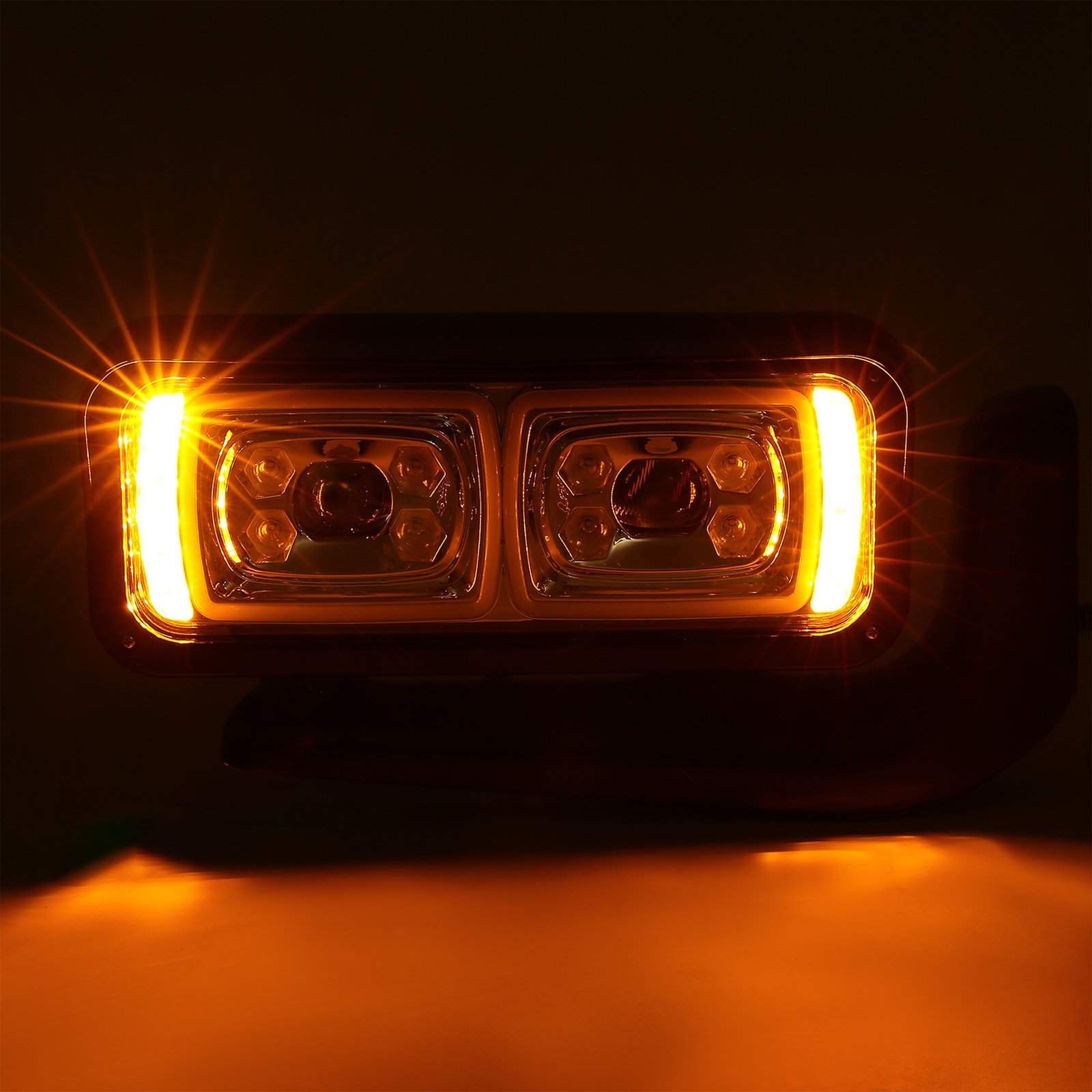 Full LED Headlights Assembly W/ Mounting Arm For Peterbilt 359 379 389 1981-2023