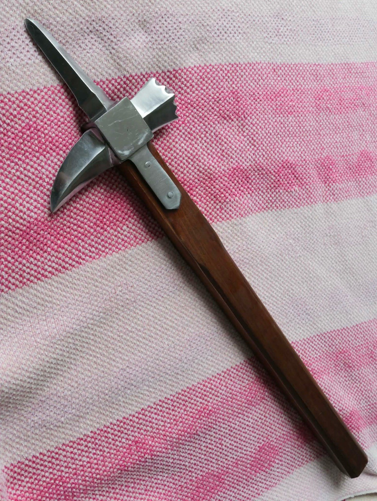 24” Lucerne War Hammer Teak Wood Handle Hand Forged Rustic Medieval Stronghold
