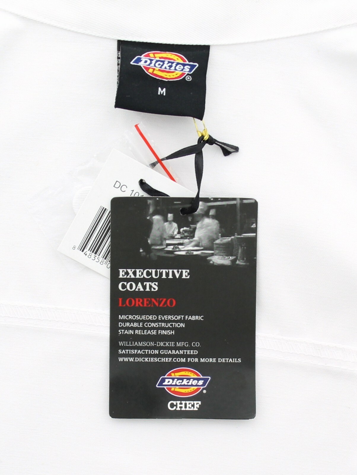 Dickies Executive Chef Coat Lorenzo Jacket Long Sleeve, 12 Button White DC101