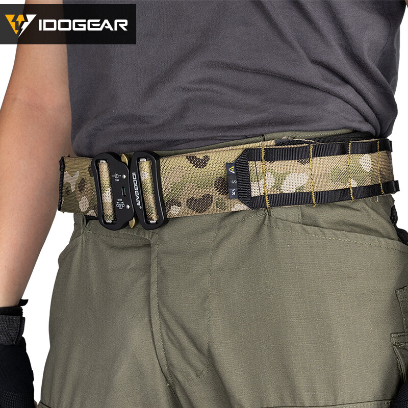 IDOGEAR 2" Tactical Belt Combat Quick Release Metal Buckle MOLLE Mens Belts Gear