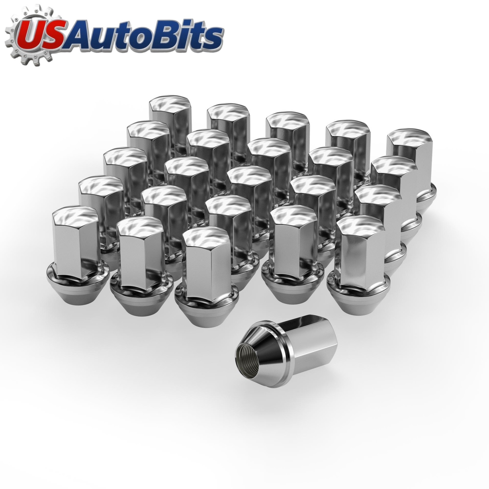 24 FIT FORD F-150 2015-2020 OEM REPLACEMNT SOLID LUG NUTS M14X1.5 CHROME