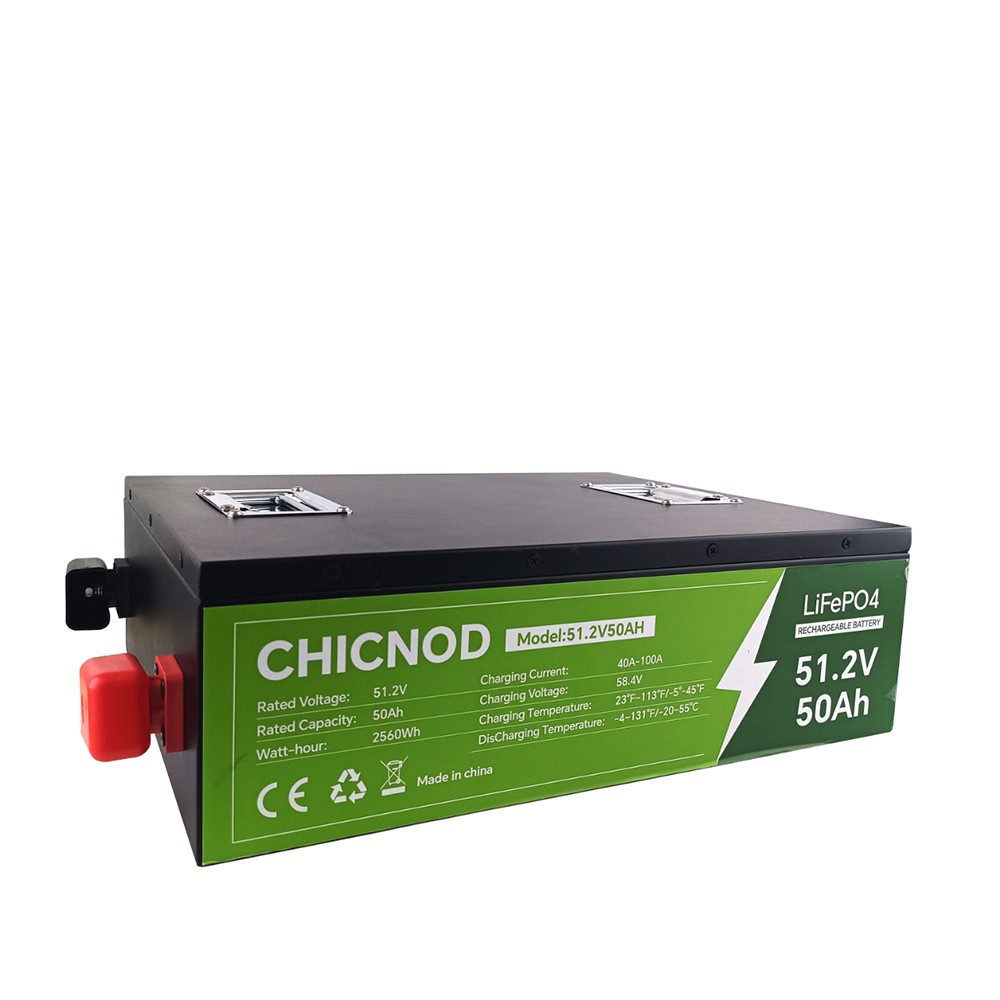 CHICNOD 48V 50Ah LiFePO4 Lithium Battery Built-in BMS Deep Cycles for Golf Carts