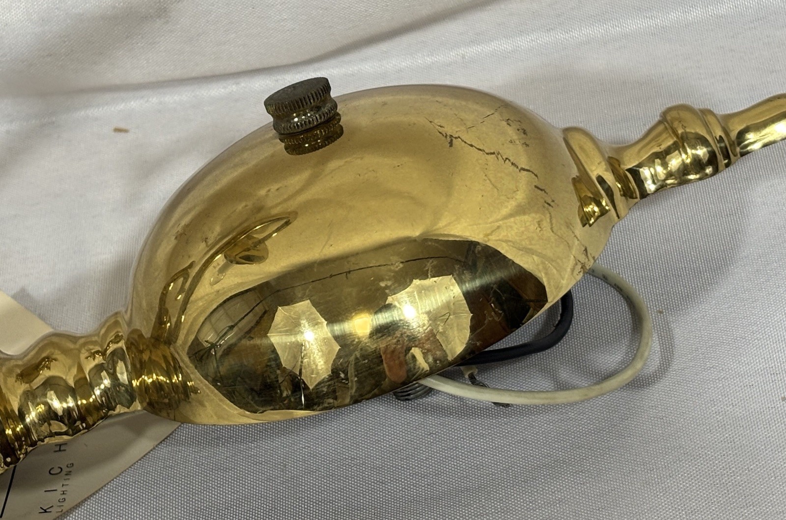 Vintage NOS Kichler Colonial Style Brass Wall Sconce Light Fixture 13.25"H