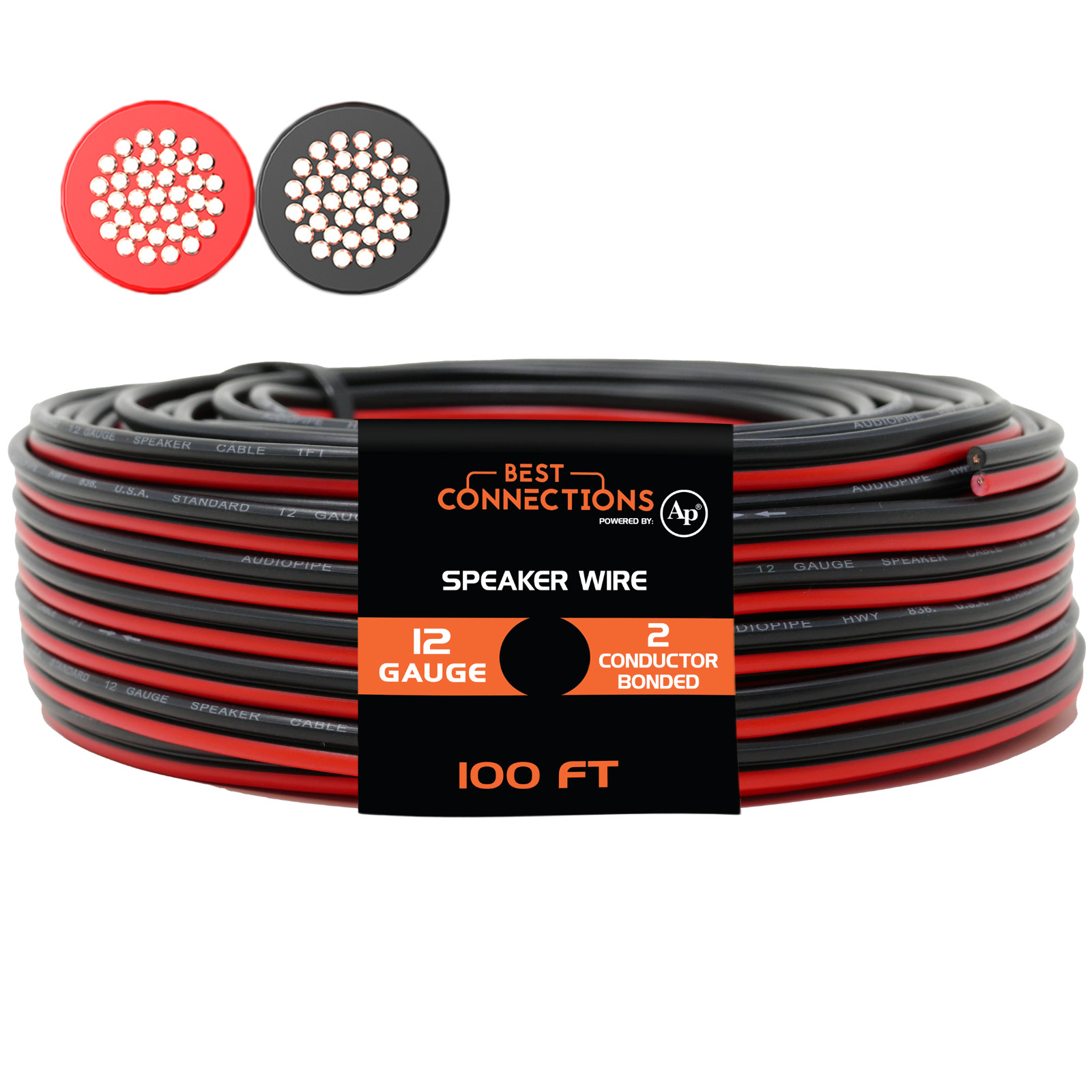 12 Gauge 100 Feet Red Black Cable 2 Conductor Speaker Wire Car Stereo Theater