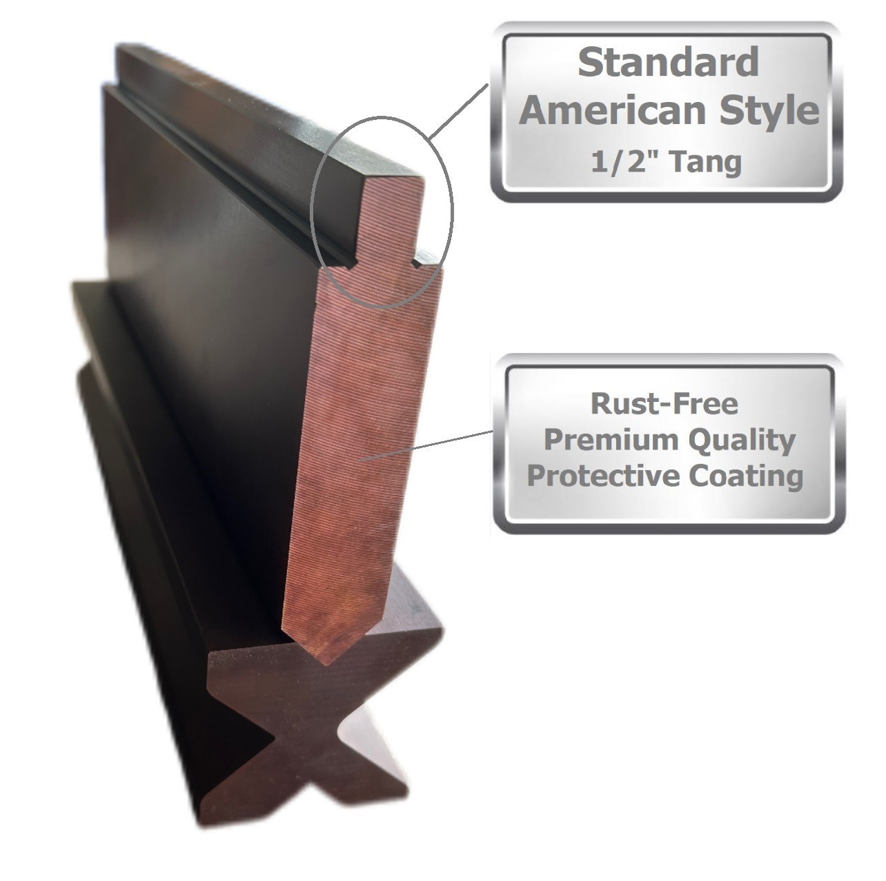 NEW 12" Press Brake Straight Punch (Height: 3.78") and 4-Way Die (2.36" sq)
