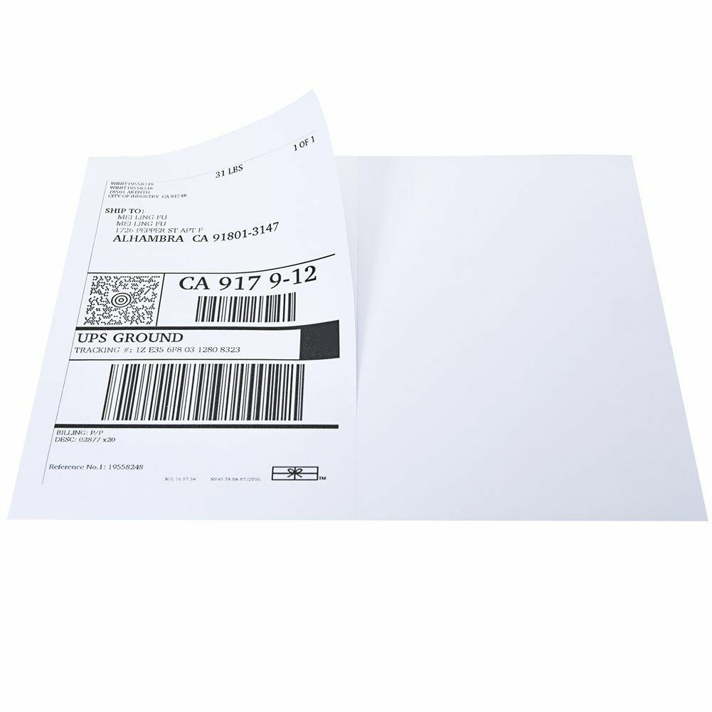 50-1000 Shipping Labels Half Sheets Blank 8.5" x 5.5" Self Adhesive 2 Per Sheet
