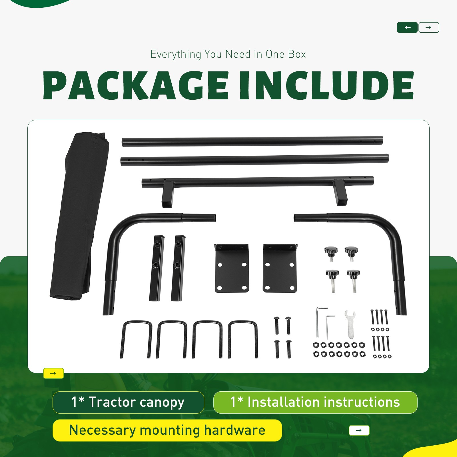 John Deere Kubota ROPS Tractor Canopy Top UV Cover, New