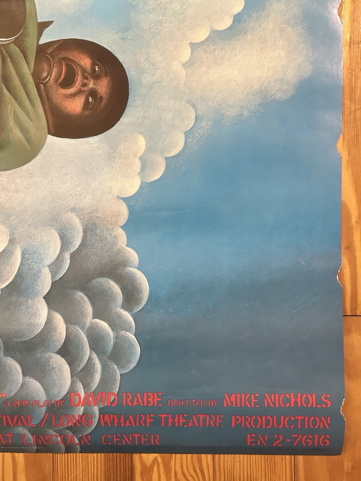 RARE Original Large 45” Paul Davis Streamers Poster Joe Papp Shakespeare Theatre