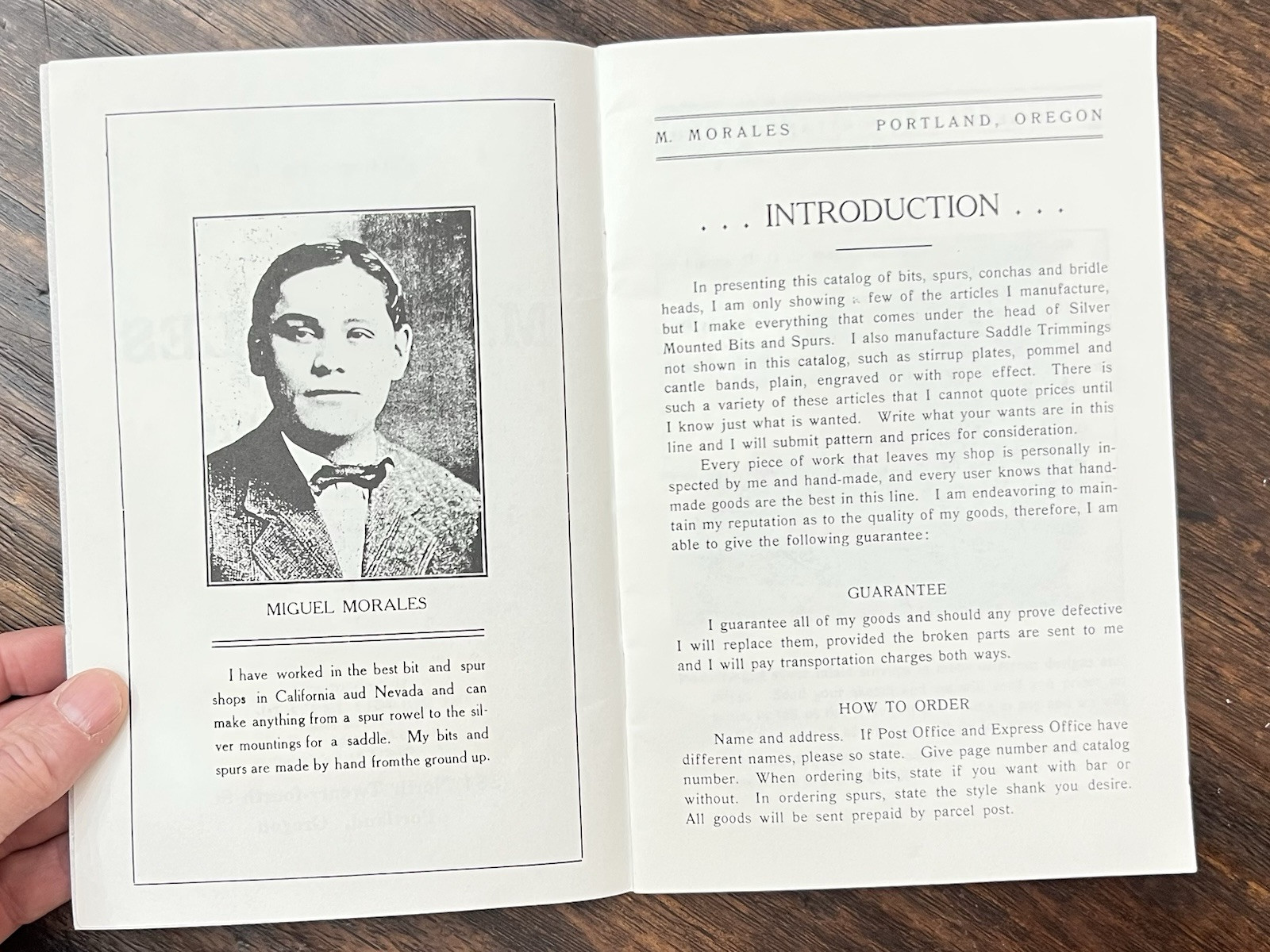 REPRINT COPY OF M. MORALES BIT AND SPUR MAKER EARLY 1900s CATALOGUE NO. 1