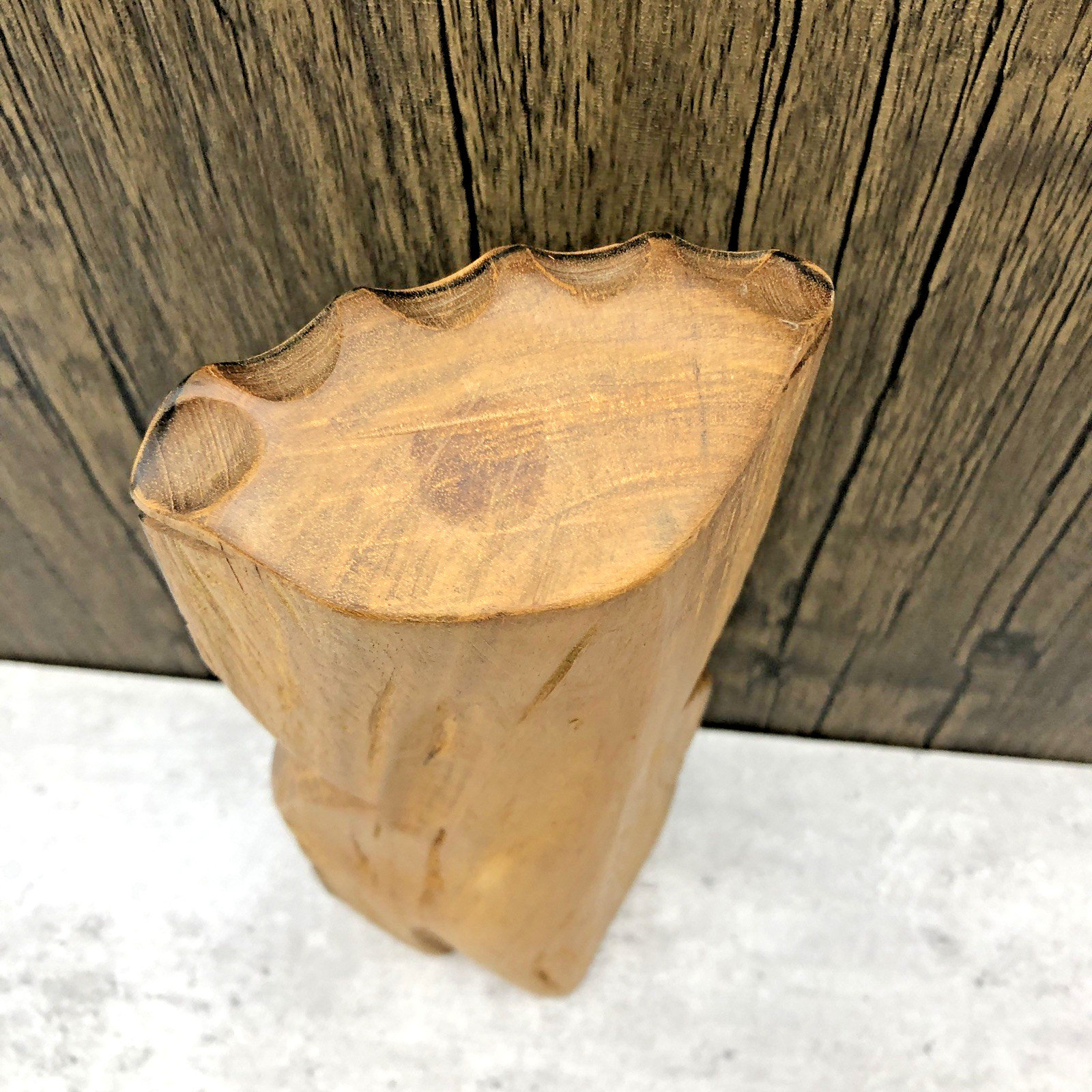 VTG Polynesian-style Mid-Century Tiki carving Hand Carved 12"