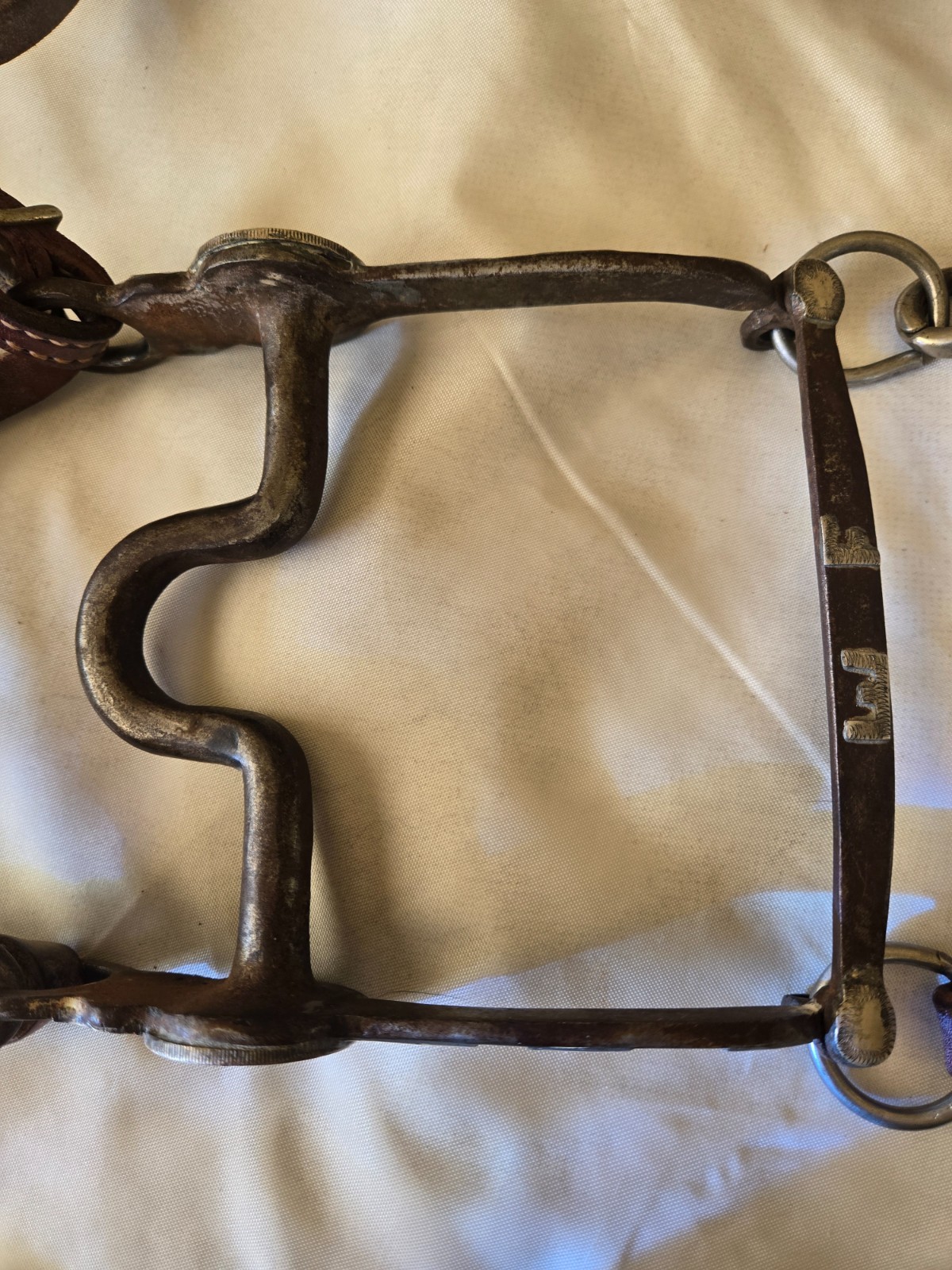 RARE Antique Handmade Working Horse Bit SILVER INLAYS/SILVER COINS