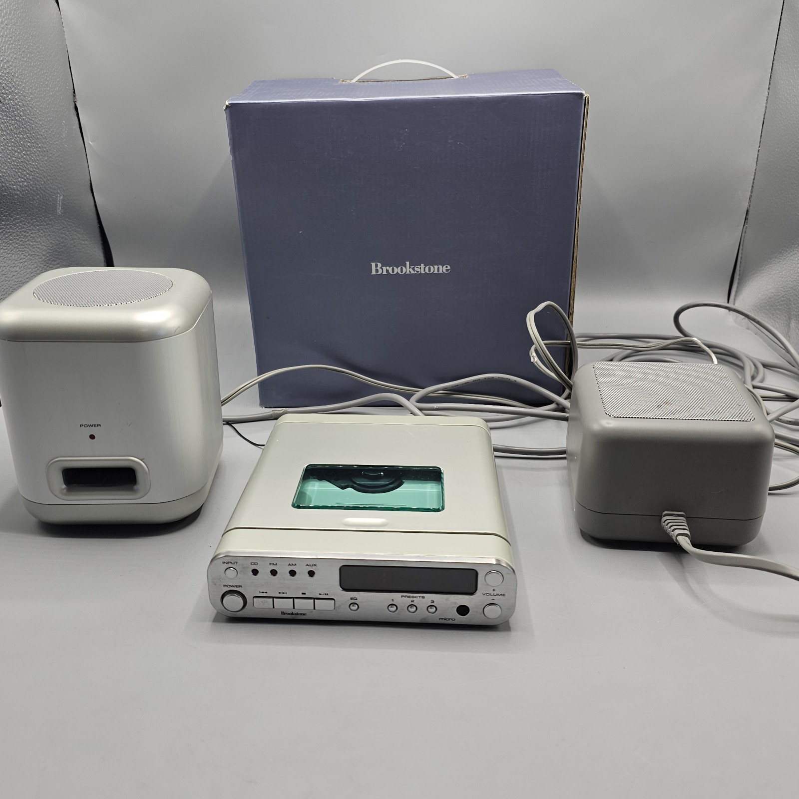 Brookstone Micro Player SystemCD Player Power Supply Sub No Speakers Tested!