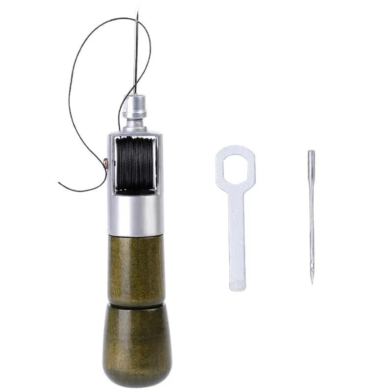 Leather Sewing Kit With Hand Speedy Stitcher Sewing Awl Waxed Thread Repair Tool