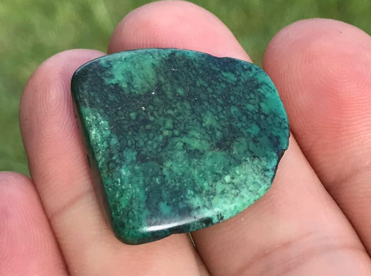 ANTIQUE RARE VERY OLD TIBETAN TURQUOISE BEAD - BEAUTIFUL WORN PATINA