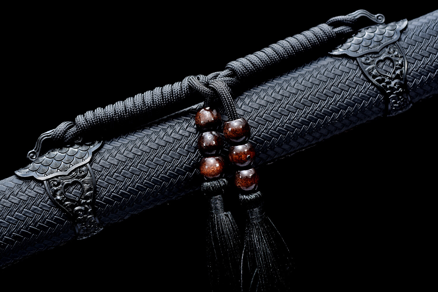 40'' Black Dragon Ninja Sword 9260 Spring Steel Japanese Straight Sharp Ninjato