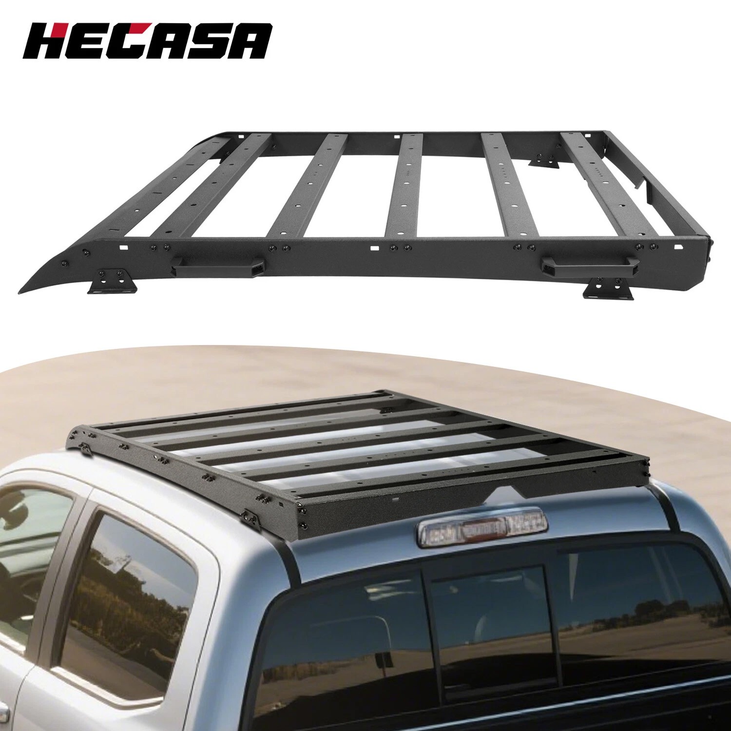 Roof Rack Cargo Carrier Basket Steel For Toyota Tacoma Double Cab 2005-2023