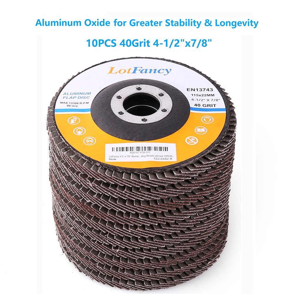 4-1/2" 40 Grit Aluminum Flap Discs Sanding Grinding 4.5 7/8" Angle Grinder Wheel