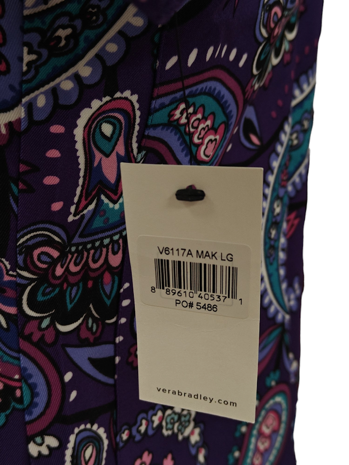 Vera Bradley Halo V6117 MAK Makani Paisley Blackberry V-Neck Print Scrub Top