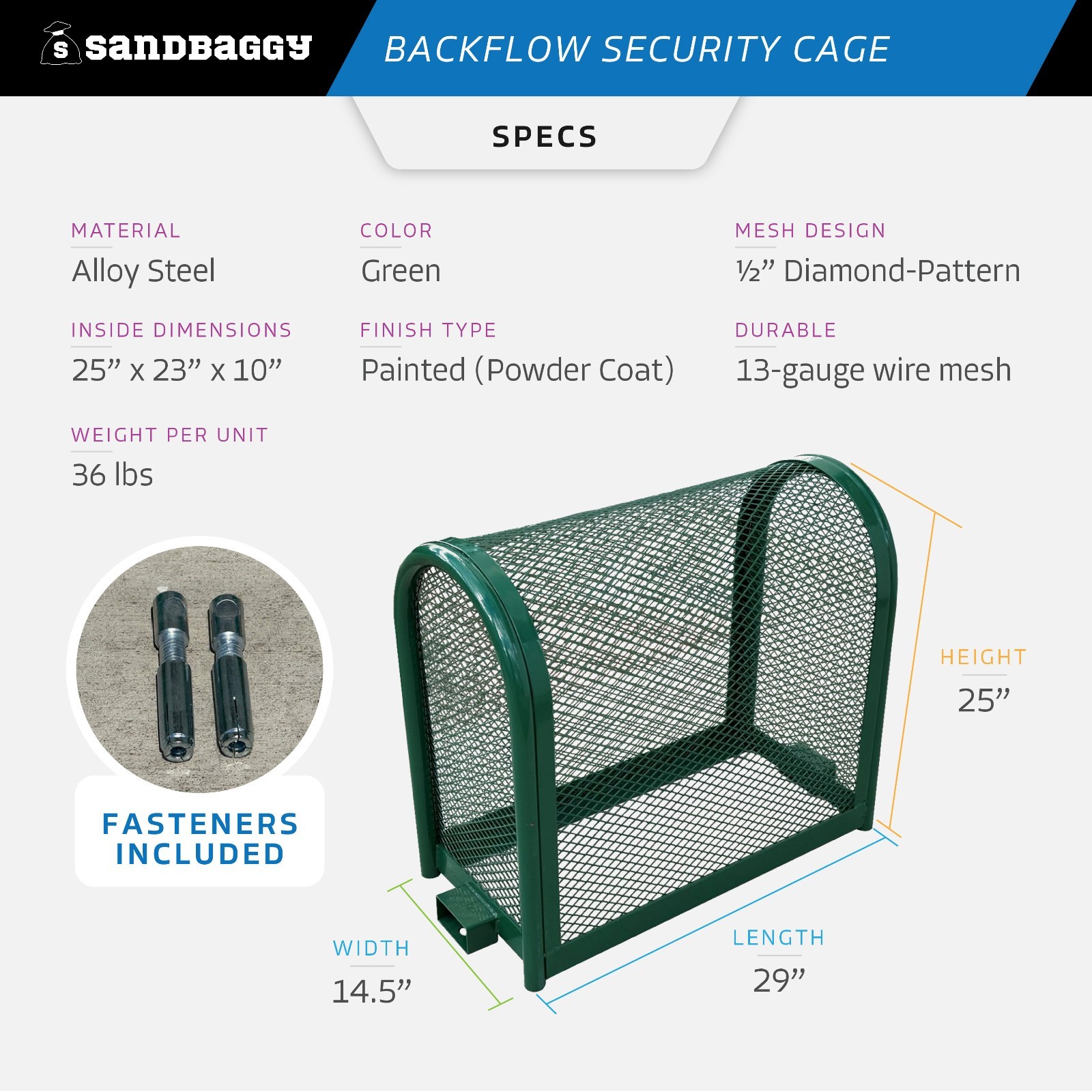 Sandbaggy Durable Backflow Security Cage – Backflow Preventer Enclosure