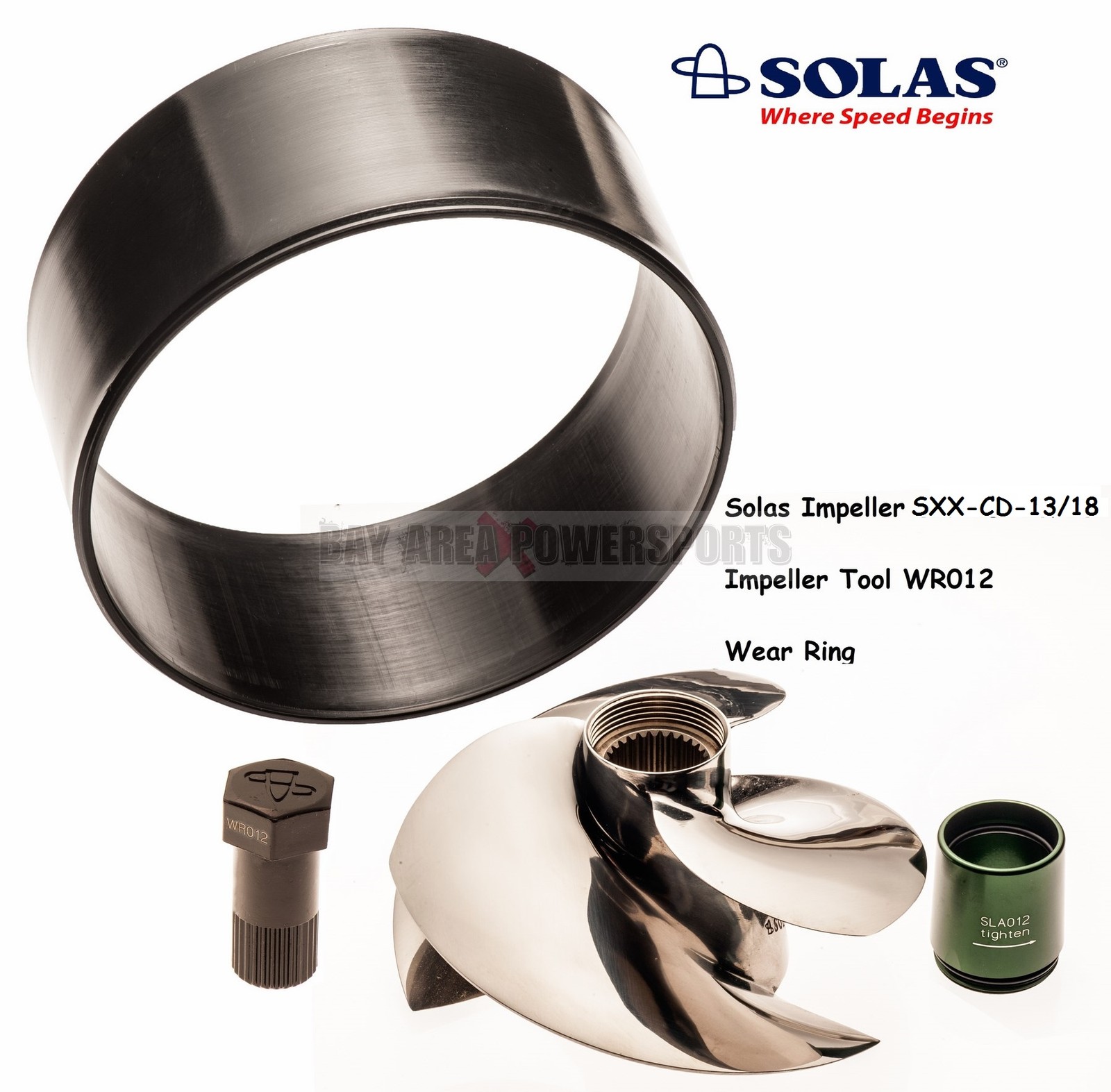 Solas Sea Doo 300 HP Impeller W/ Wear Ring & Tool 13/18 RXPX RXTX GTX 2016-2023