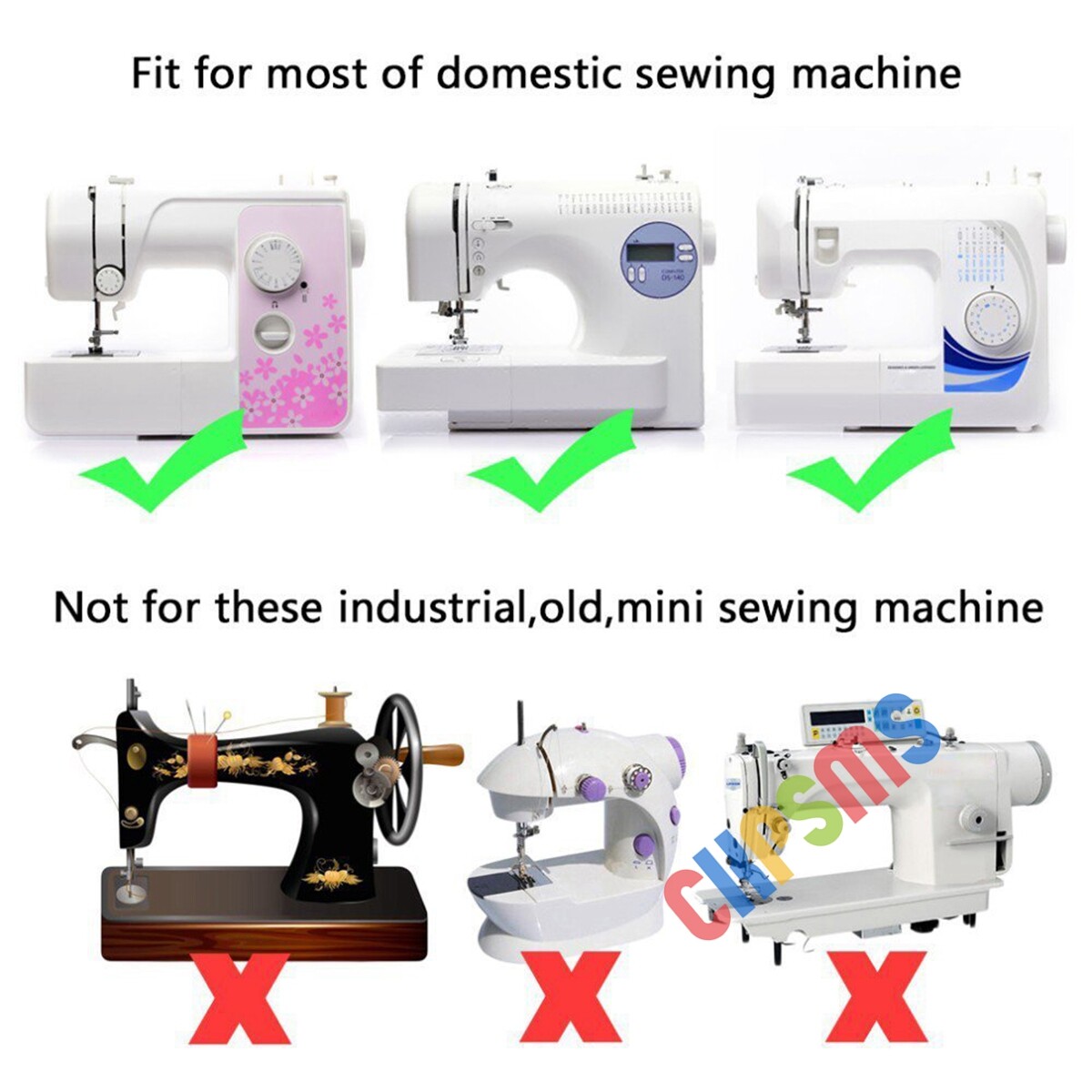 62PCS Presser Foot Set for Singer • Brother • Janome • Kenmore Low Shank Sewing