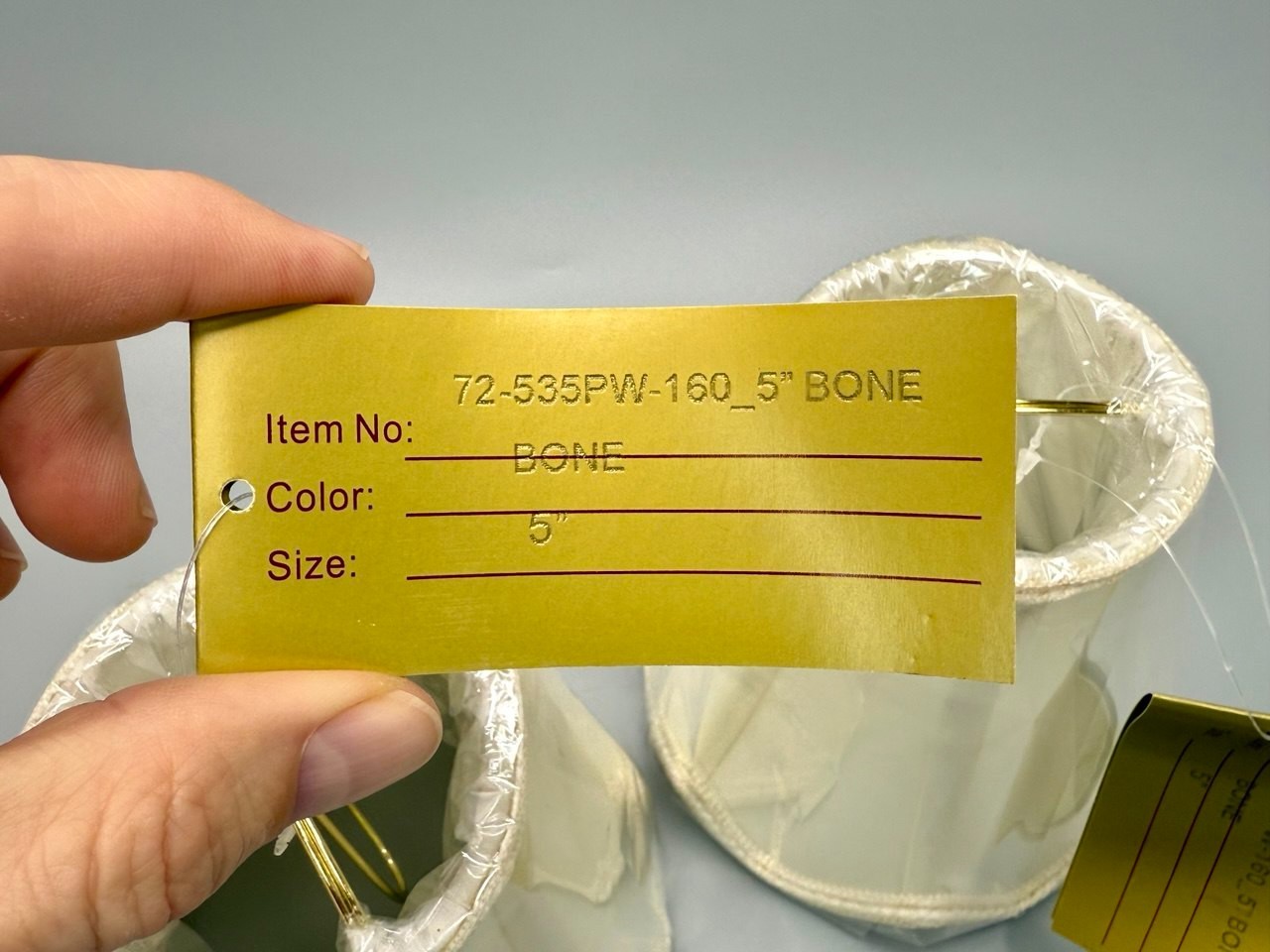 ⭕️ NEW CANTERBURY ROSEART 5” BONE SCALLOPED SILK LAMPSHADE CLIP ON NOS