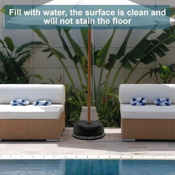 NiP Portable Weighted Base PVC Umbrella Stand Water Bag Up to 60 LBS 16x16"