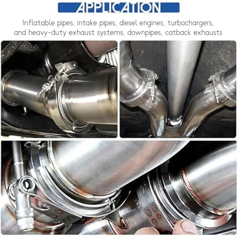 8PCS 3inch Stainless Steel V-Band Clamp SS 304 flange Vband Exhaust Downpipe