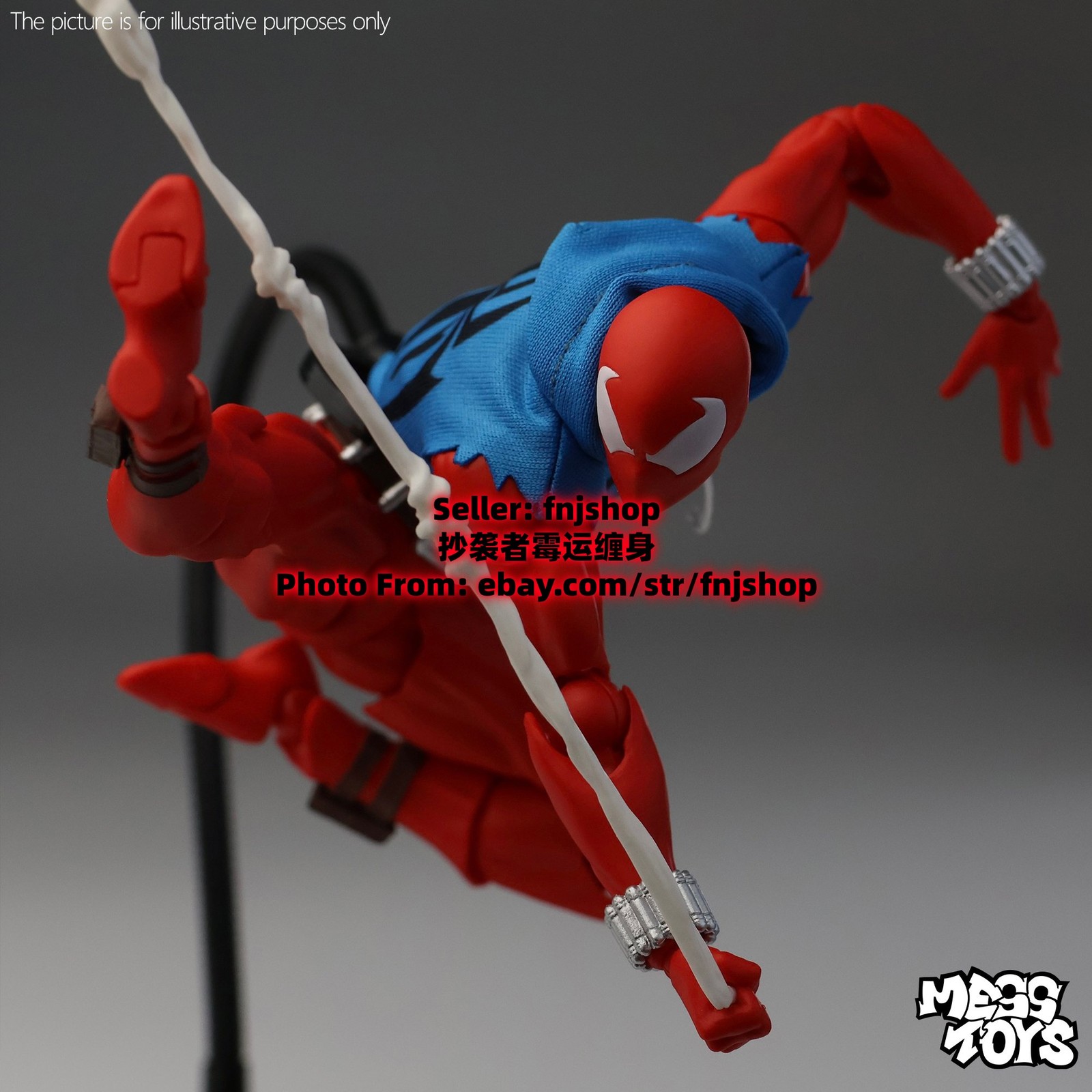In Stock Hot-New Mess Toys Scarlet Hero Spider-Man Blue Suit 1/12 Action Figure