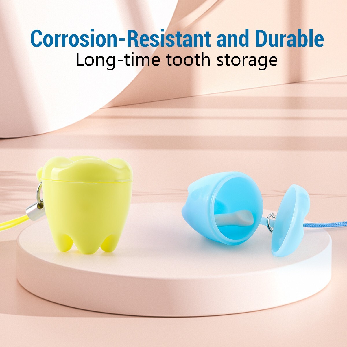 50 Pcs Dental Baby Teeth Storage Boxes Tooth Shape Holder Organizer Mixed Color
