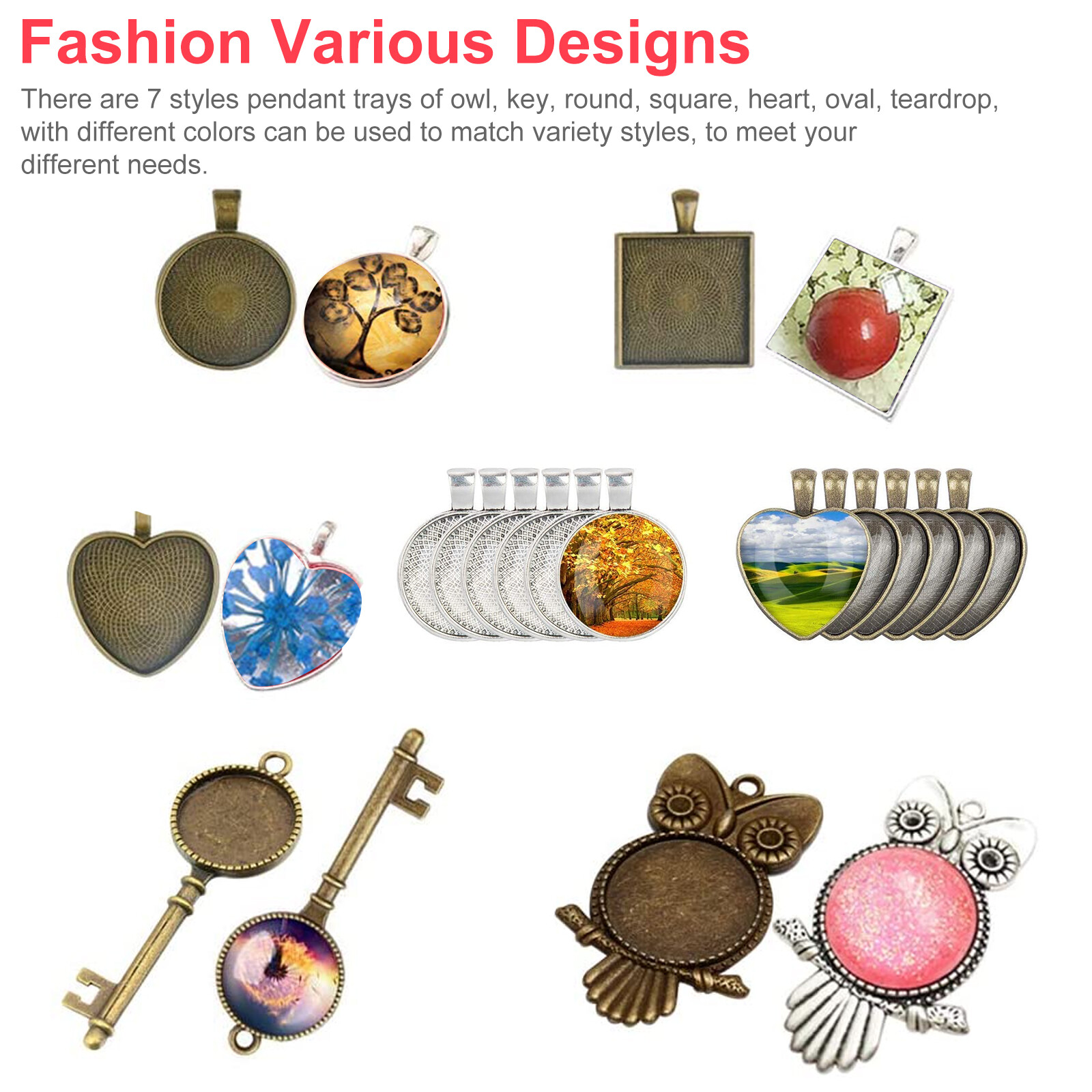 35pcs Resin Casting Silicone Molds Epoxy Pendant Mould Kit Jewelry Making Craft