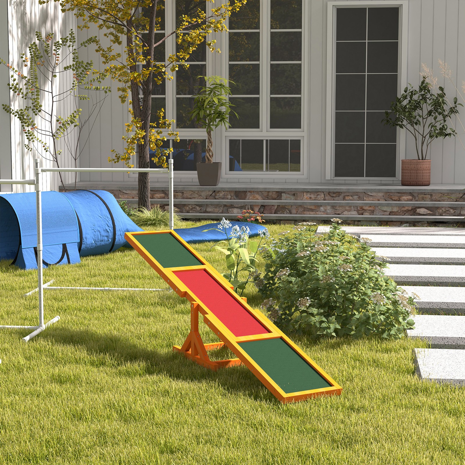 Wooden Dog Agility Seesaw for Training and Exercise, Natural