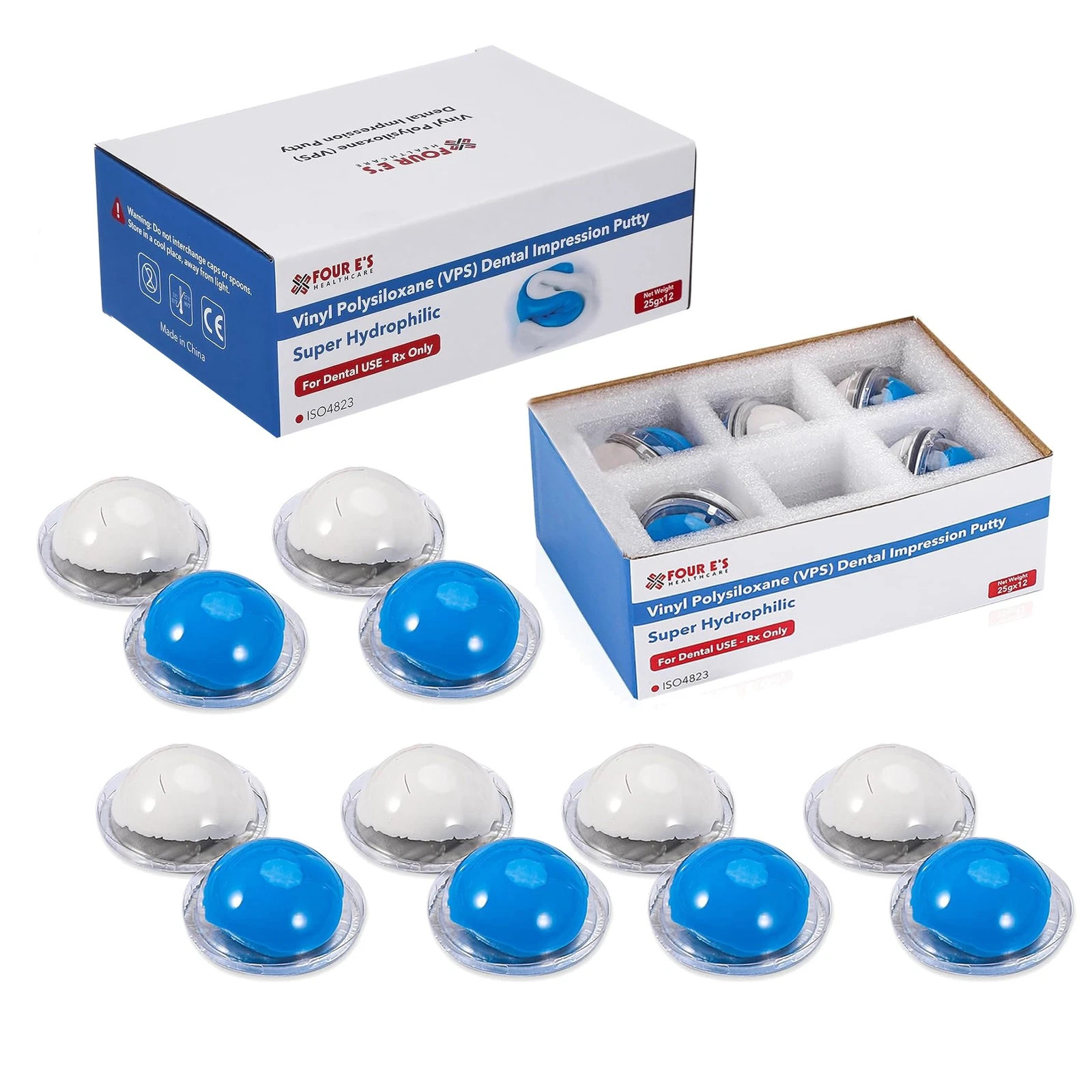 12x25g New Dental Putty Fast Set PVS VPS Impression Silicon Material Mint Base U