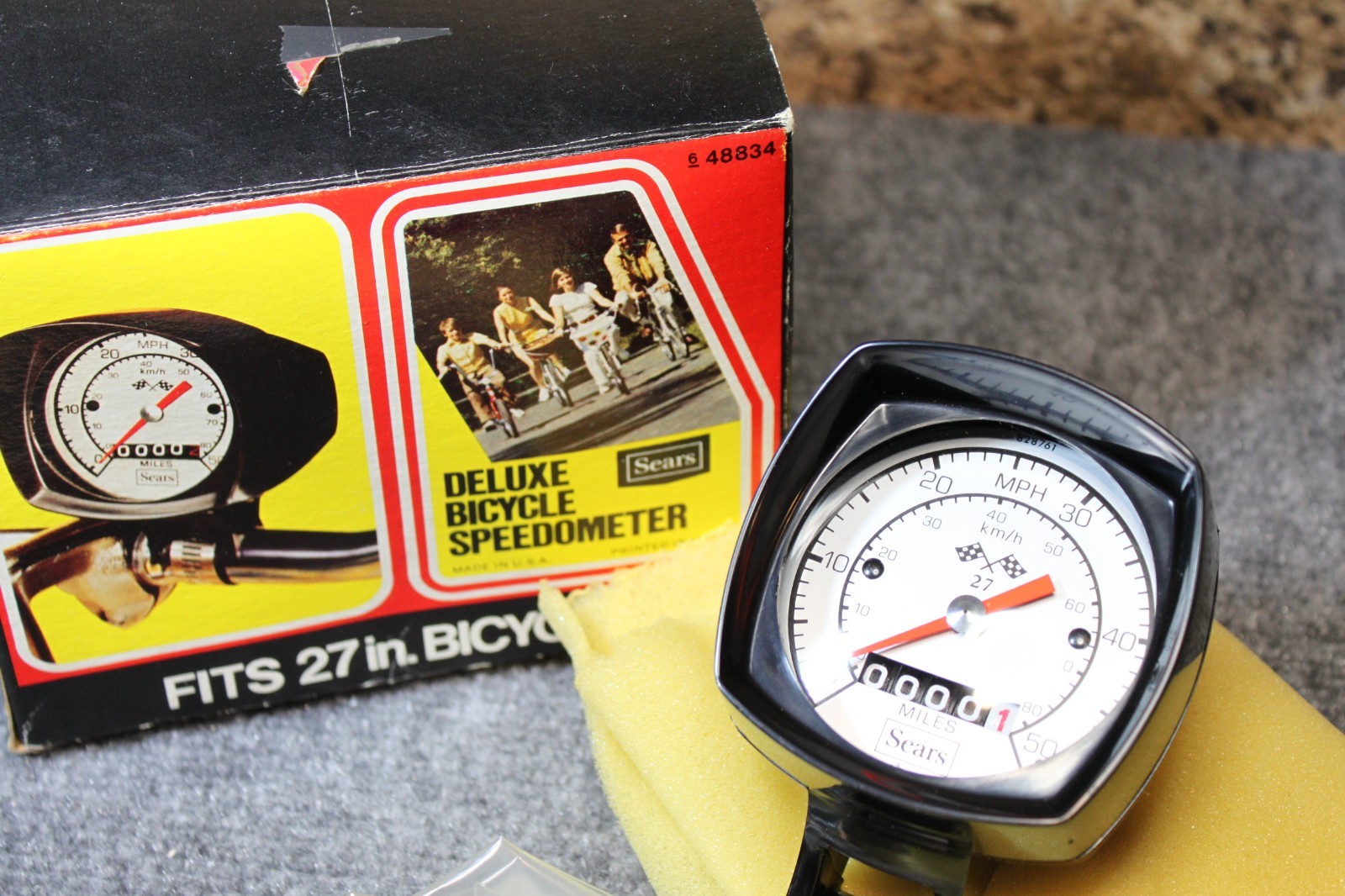 Vintage 1970's Sears Speedometer 27in Bike Bicycle 50 MPH 6 48834 NIB NOS