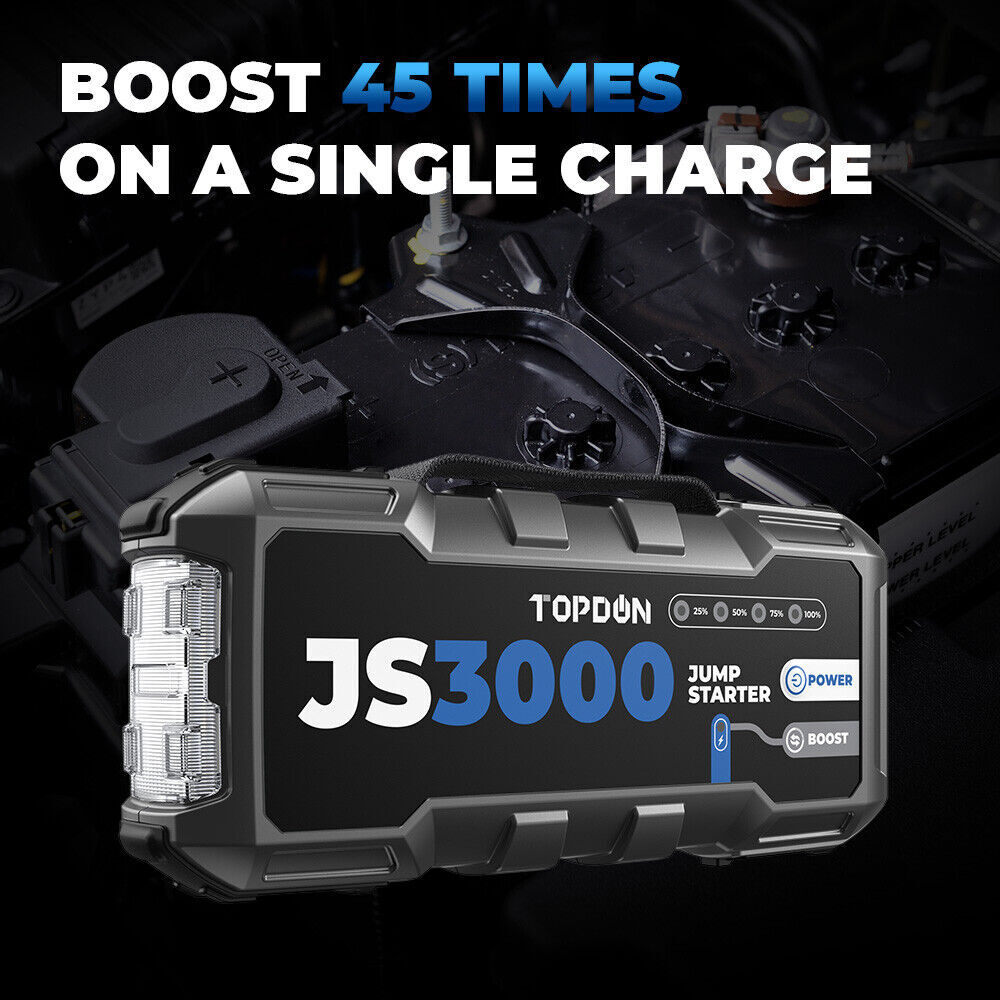 TOPDON JS3000 Jump Starter 3000 Peak Amps 12 Volt Jumper Starter Battery Booster
