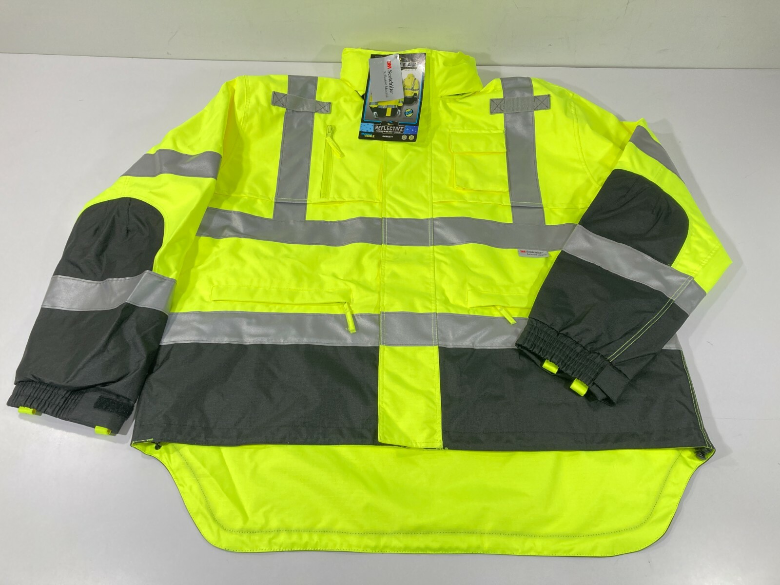 RADIANS RW32-3Z1Y RADWEAR CLASS 3 HEAVY DUTY RIP STOP HI VIS RAIN JACKET COAT MD