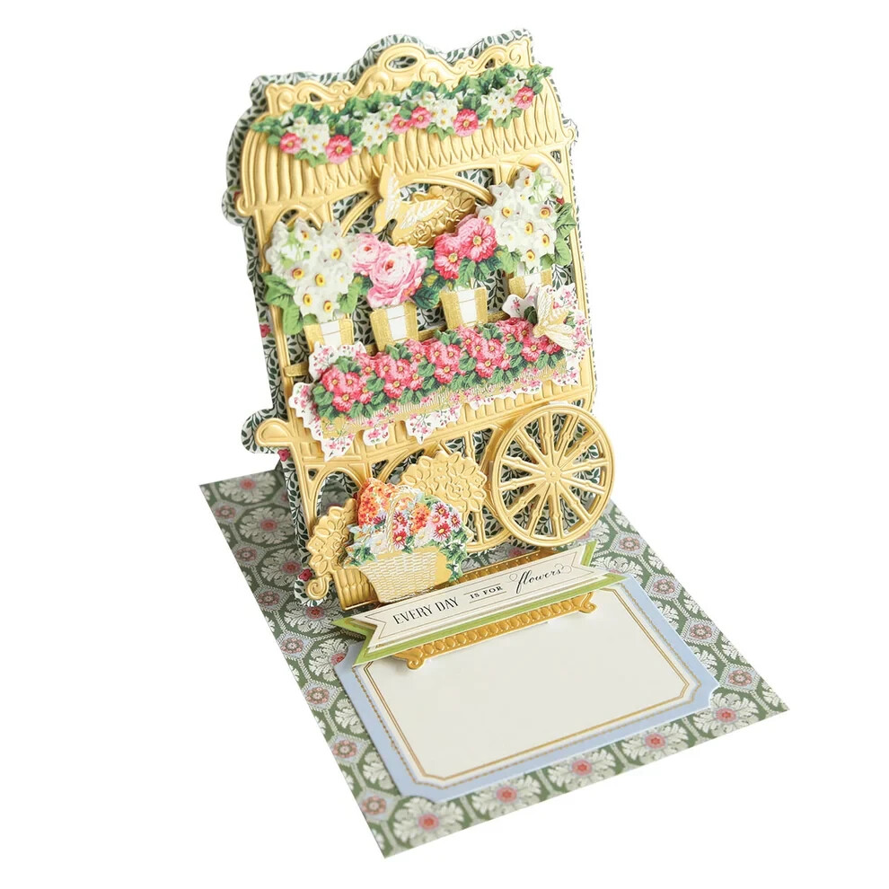 ANNA GRIFFIN "FLOWER CART" EASEL FINISHING SCHOOL CRAFT BOX ~7 DIES + MATERIALS