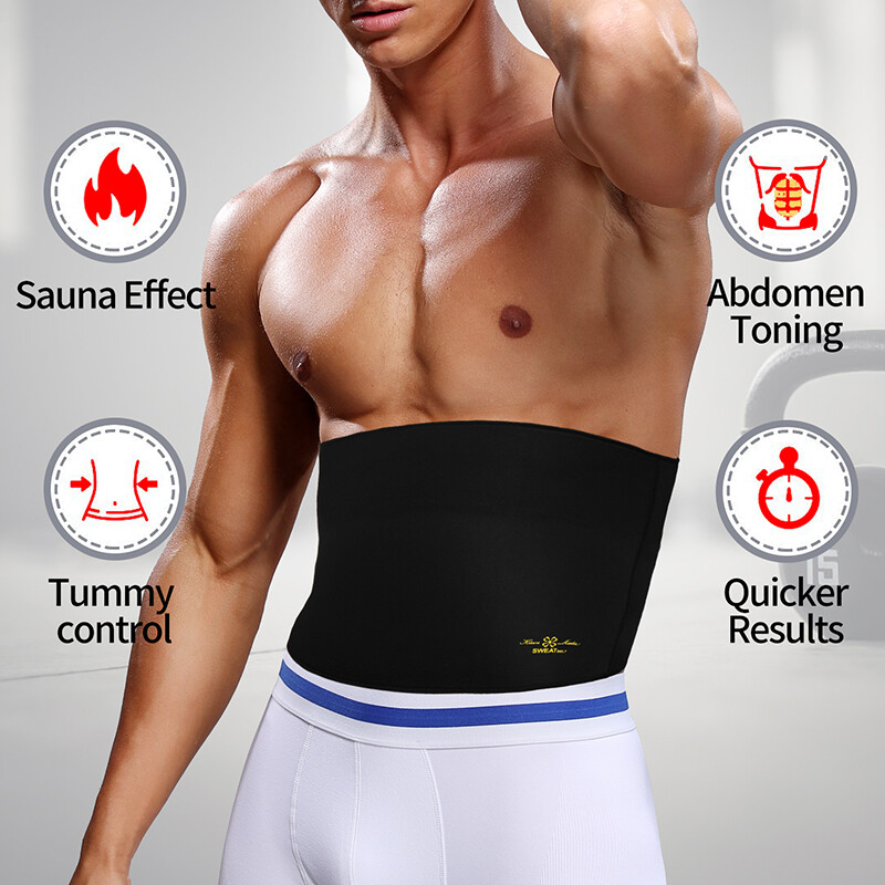 Men's Fat Burner Tummy Slim Body Shaper Neoprene Sauna Sweat Belts Waist Trainer