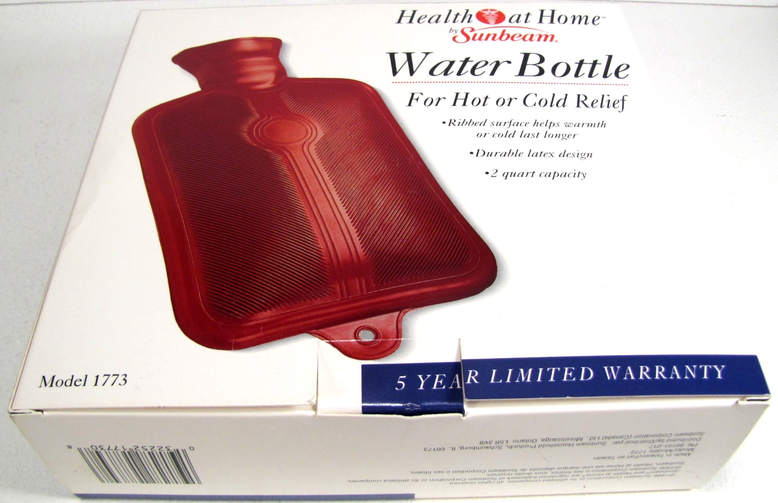 Hot Warm or Cold Rubber Water Bottle High Quality by Sunbeam NEW OLD STOCK