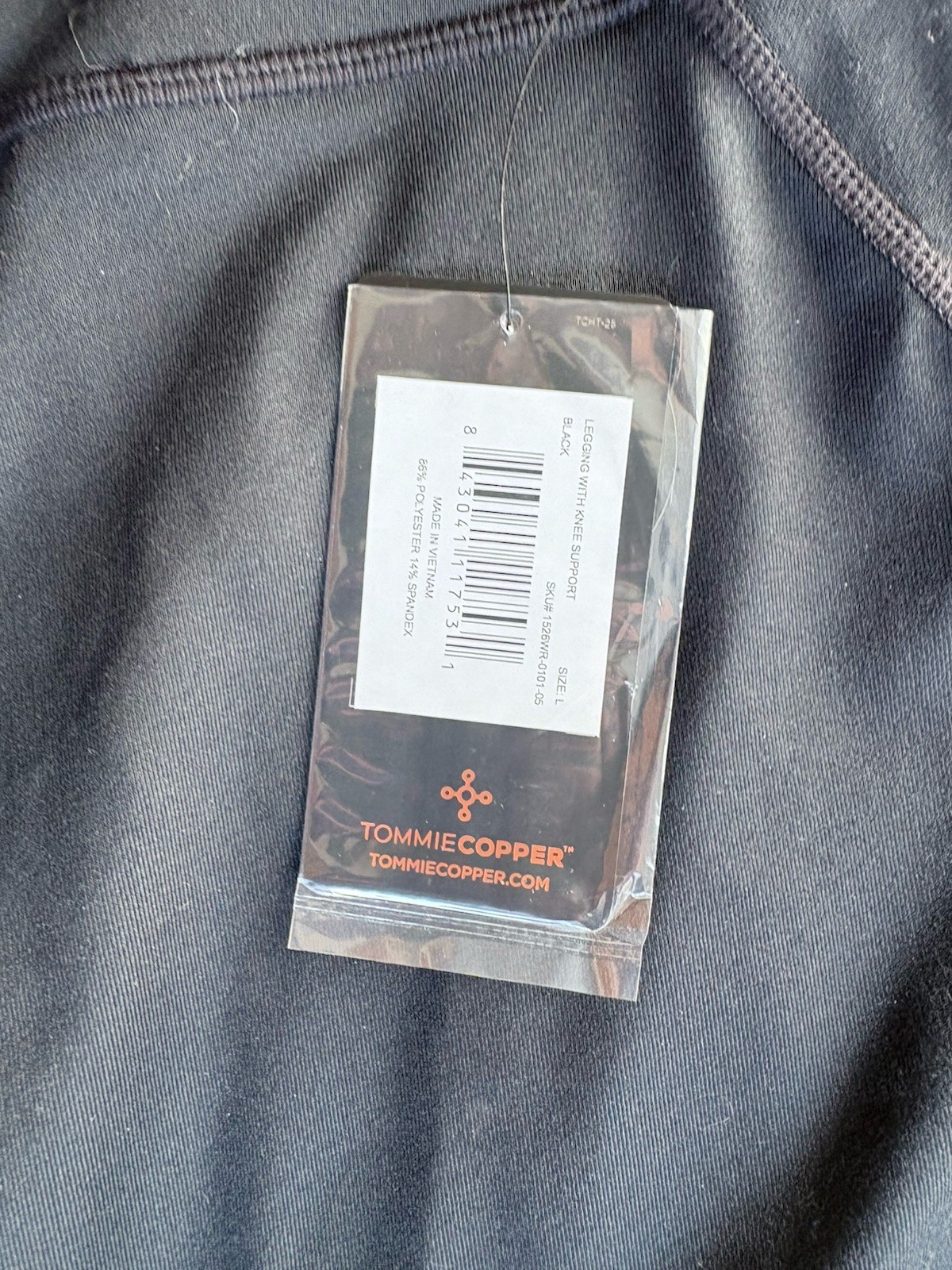 Tommie Copper Women's Knee Support Leggings Black Compression Size L NWT