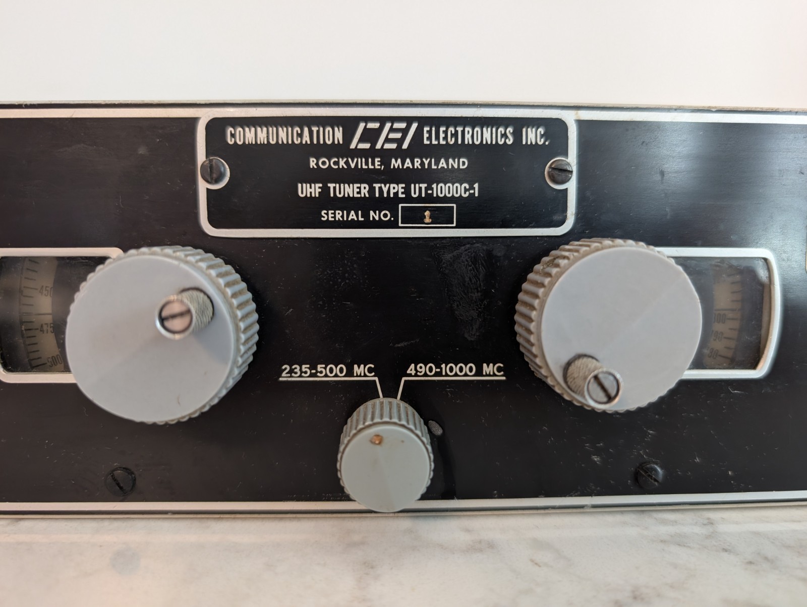 Vintage 1960s CEI Communication Electronics Inc Model UT-1000C-1 UHF Tuner