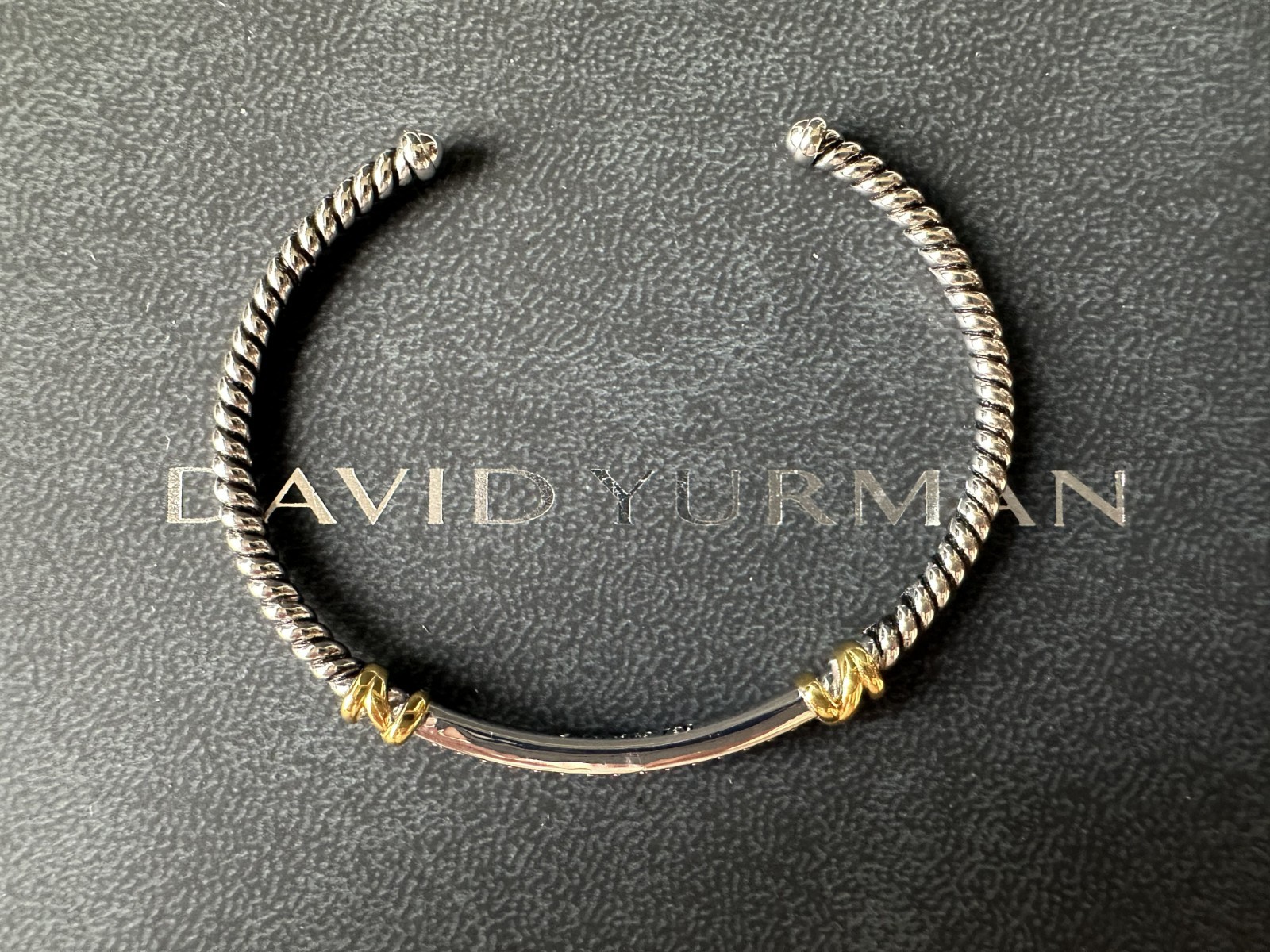 David Yurman Petite Helena Classic Cable Station Bracelet w/ 18K Gold Diamonds M