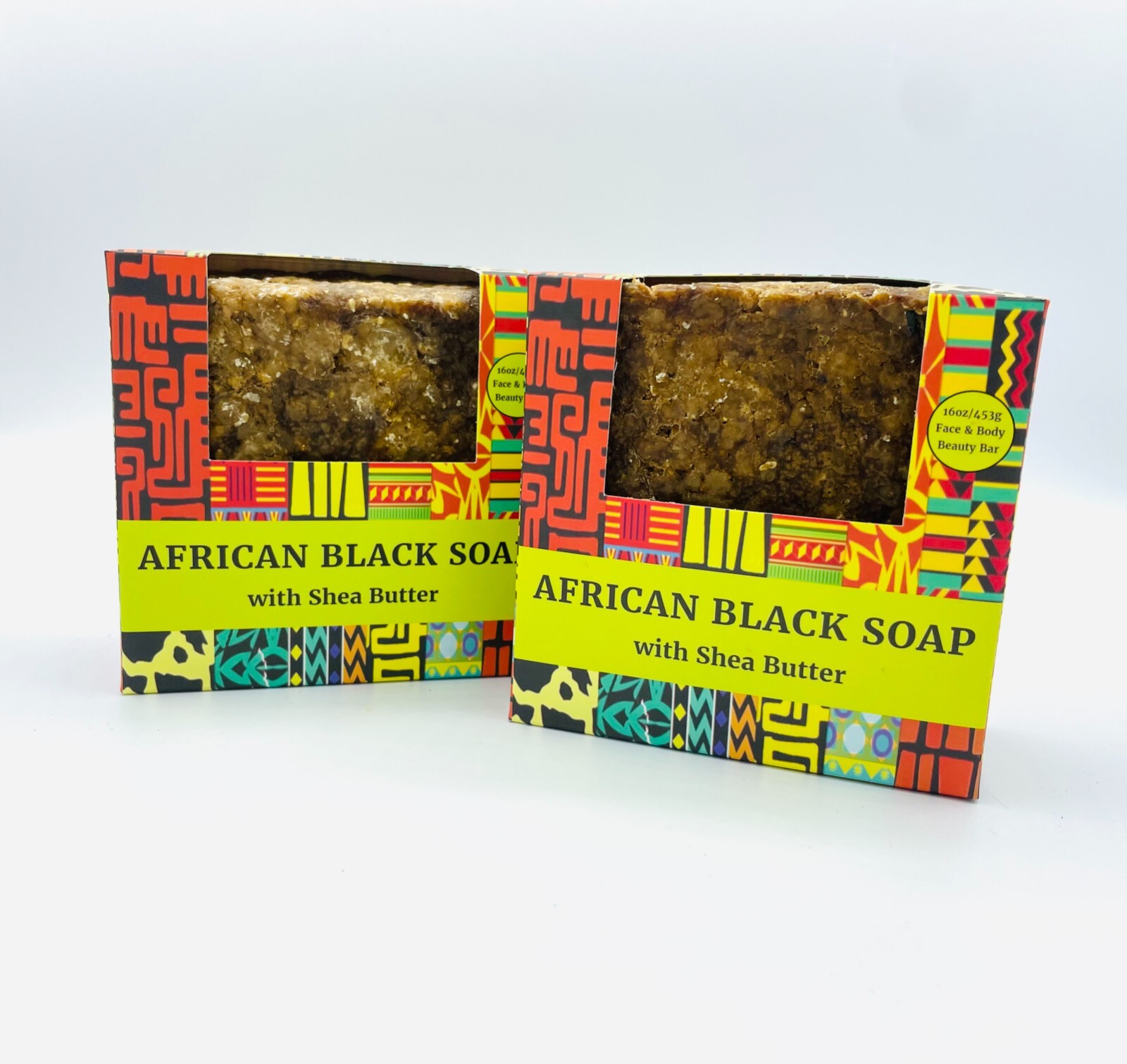 1 lb- 16oz Raw African Black Soap Bar 100% Pure Natural Organic Ghana Bulk BEST!