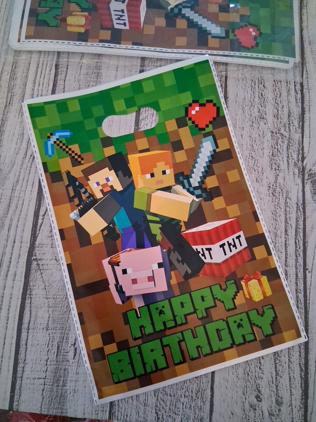 10x6.5in Unique Mojang Minecraft Plastic Loot Bags 20 Loot Bags