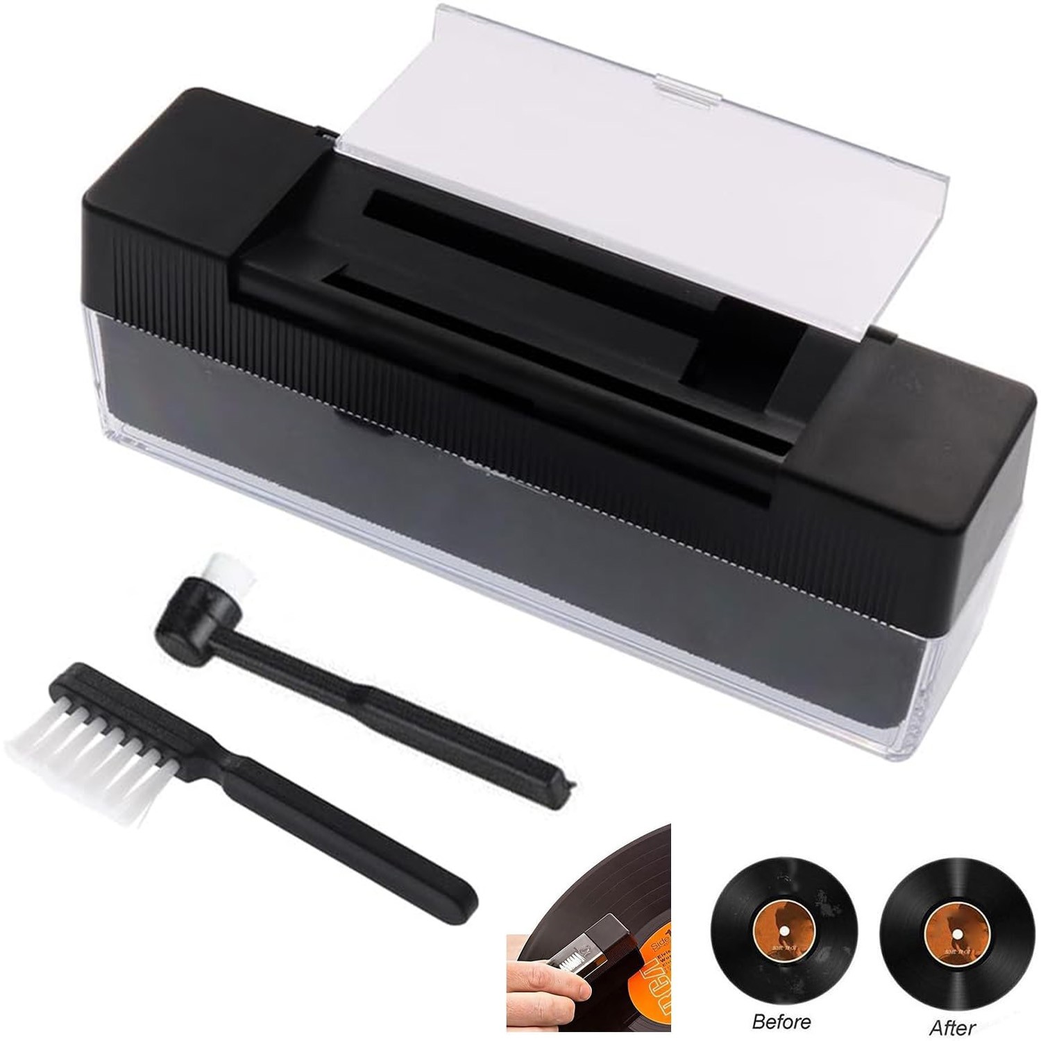 3in1 Vinyl Record Cleaning Brush Set Stylus Velvet Anti-static Cleaner Tool Kit