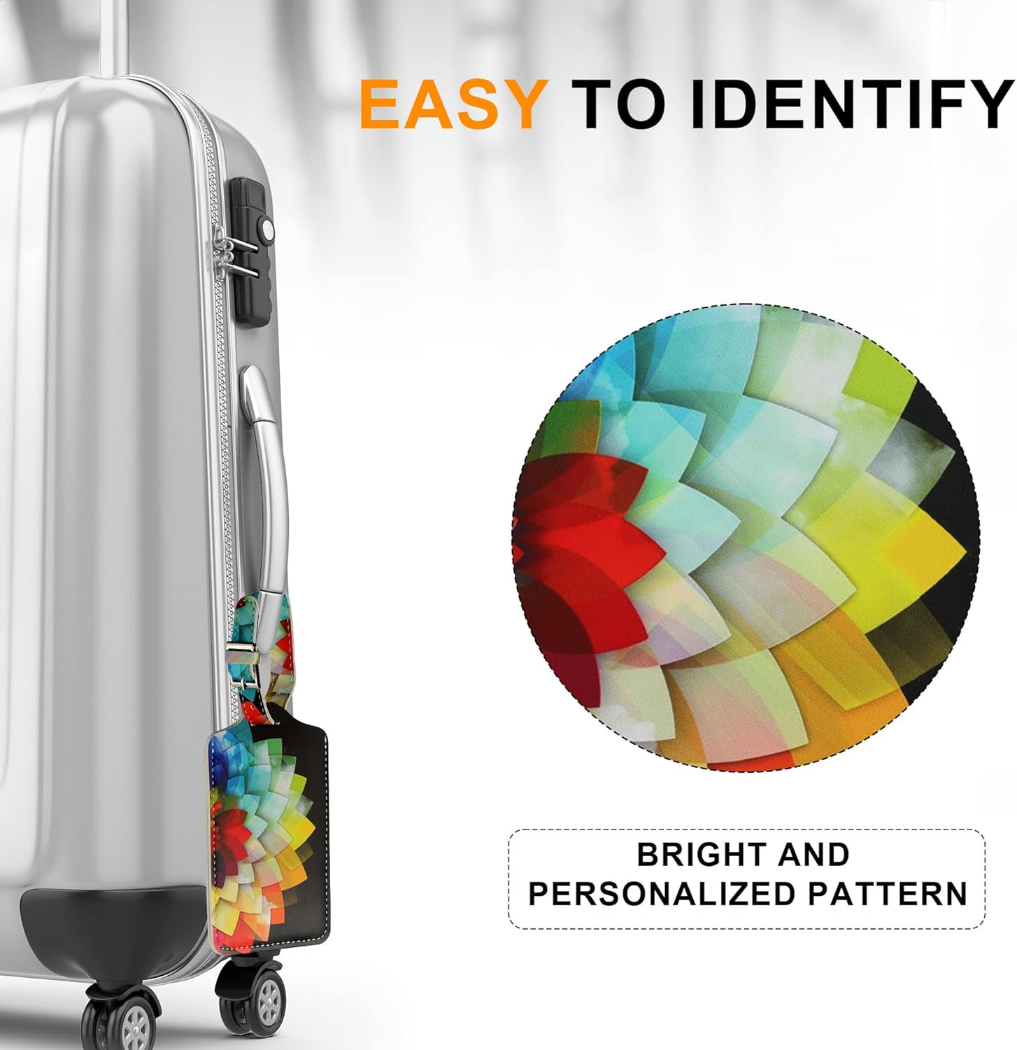 4 Pack Luggage Tag for Suitcases TSA Approved, Leather Suitcase Tags Identifiers