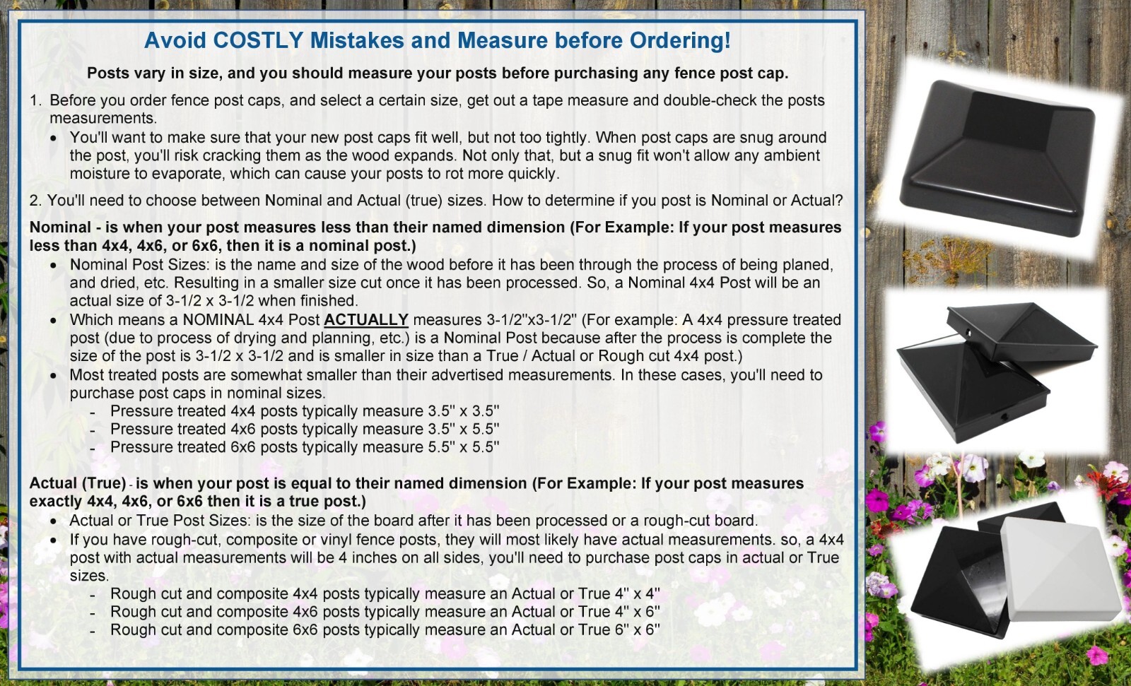 Plastic Pyramid 5x5 Nominal (4-1/2"x4-1/2") Fence Post Cap with Pre-Drilled Hole
