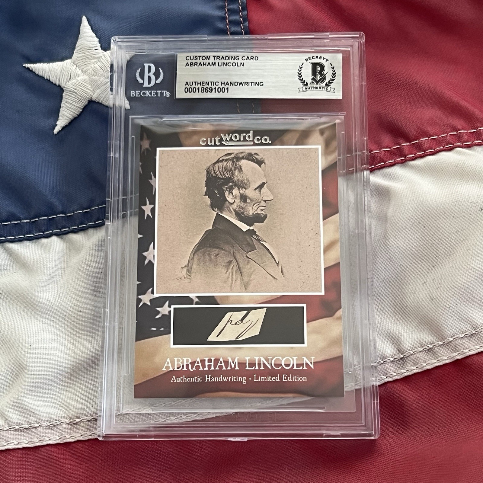 Abraham Lincoln Handwritten Word Removed From Beckett Autograph Document Signed