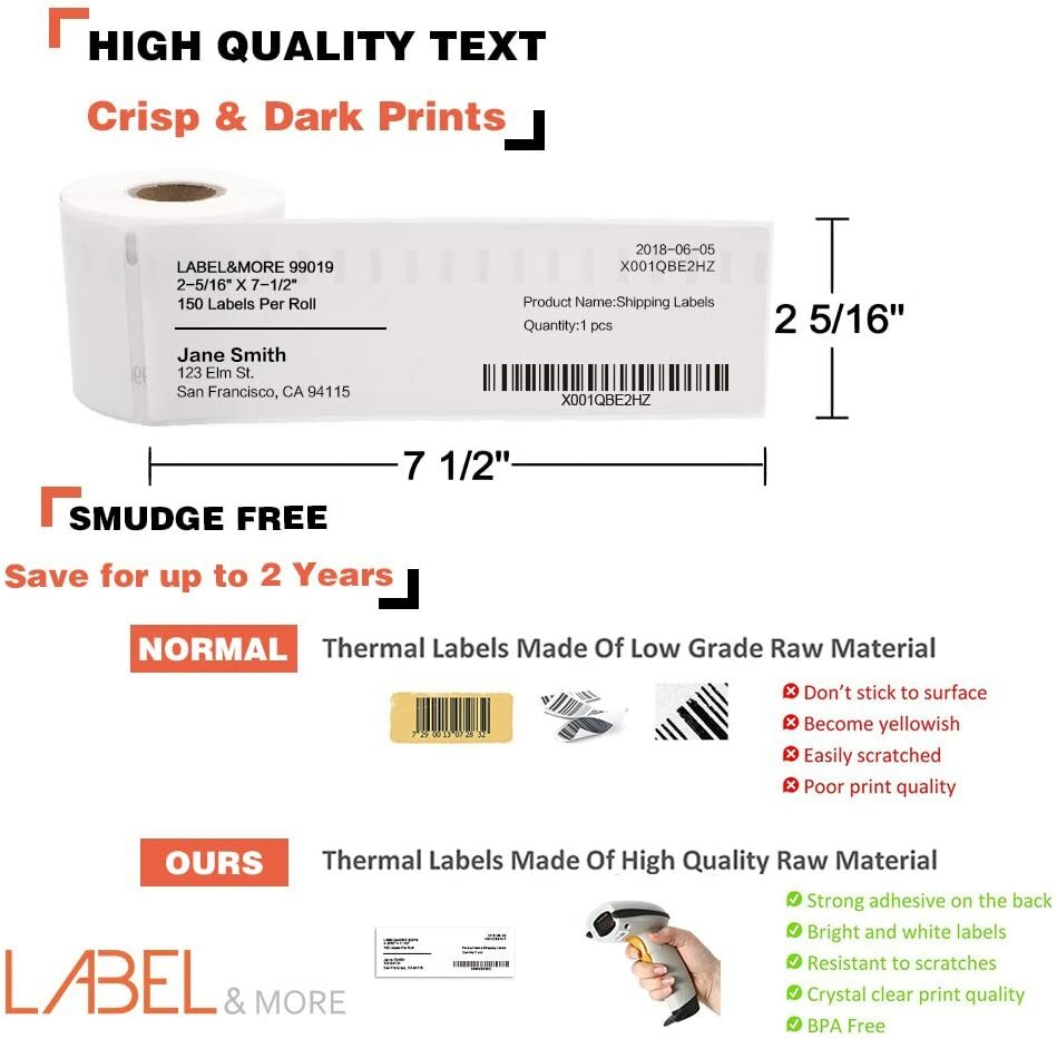 For DYMO99019 1-Part Internet Postage 150 Labels 400 450 Twin Turbo Duo 4XL EL40